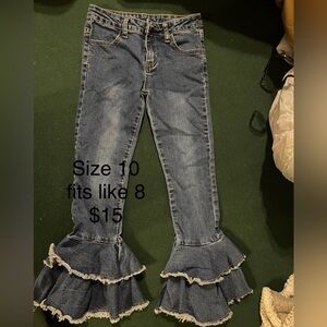 Girls size 10 ruffle bell bottoms